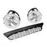 Bar Grille Lower Mesh + Fog Lamp Set (LED Halo Ring) (3 Pcs)