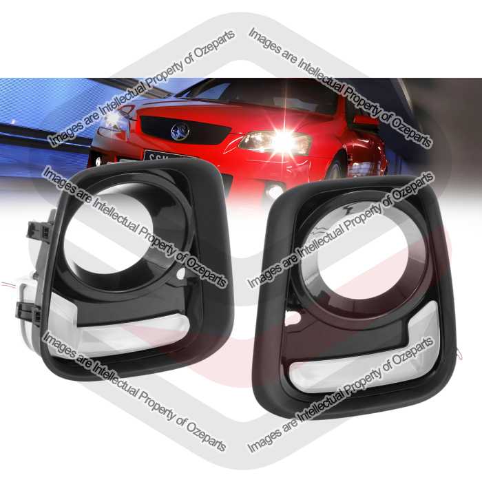 Fog Lamp  Cover With LED (Black Rim) SS SV6 SSV (Set 2 Pcs)