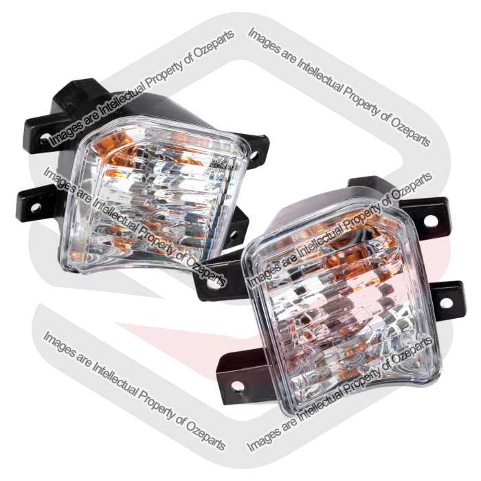 Pair LH+RH Front Bumper Bar Light Indicator Lamp For Mitsubishi Triton MR 18~23