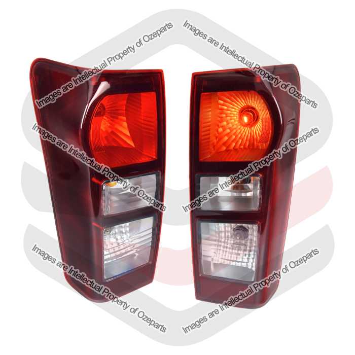 Ozeparts Pair LH+RH Tail Light Lamp (No LED) For Isuzu DMax D-Max Ute 2012~2017