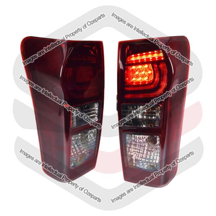 Ozeparts Pair LH+RH Tail Light Rear Lamp LED Tinted For Isuzu DMax D-Max 14~20