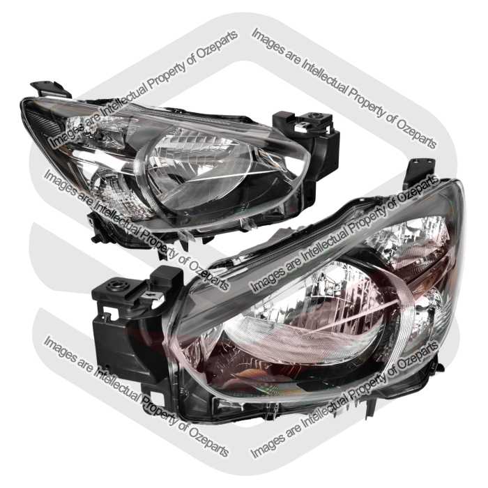 Pair LH+RH Headlight Head Light Lamp No LED For Mazda 2 DJ DL Neo Maxx 2017~2019