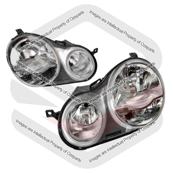 Pair LH+RH Headlight Head Light Lamp Twin Round For VW VolksWagen Polo 9N 02~05